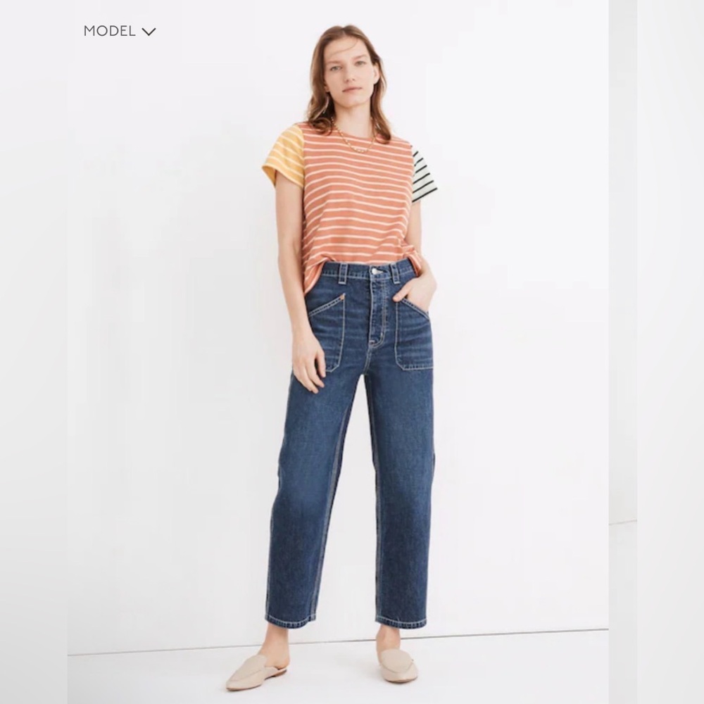 Rivet & Thread by Madewell High-Rise Relaxed StraightJeans in Fiske Wash Size 25